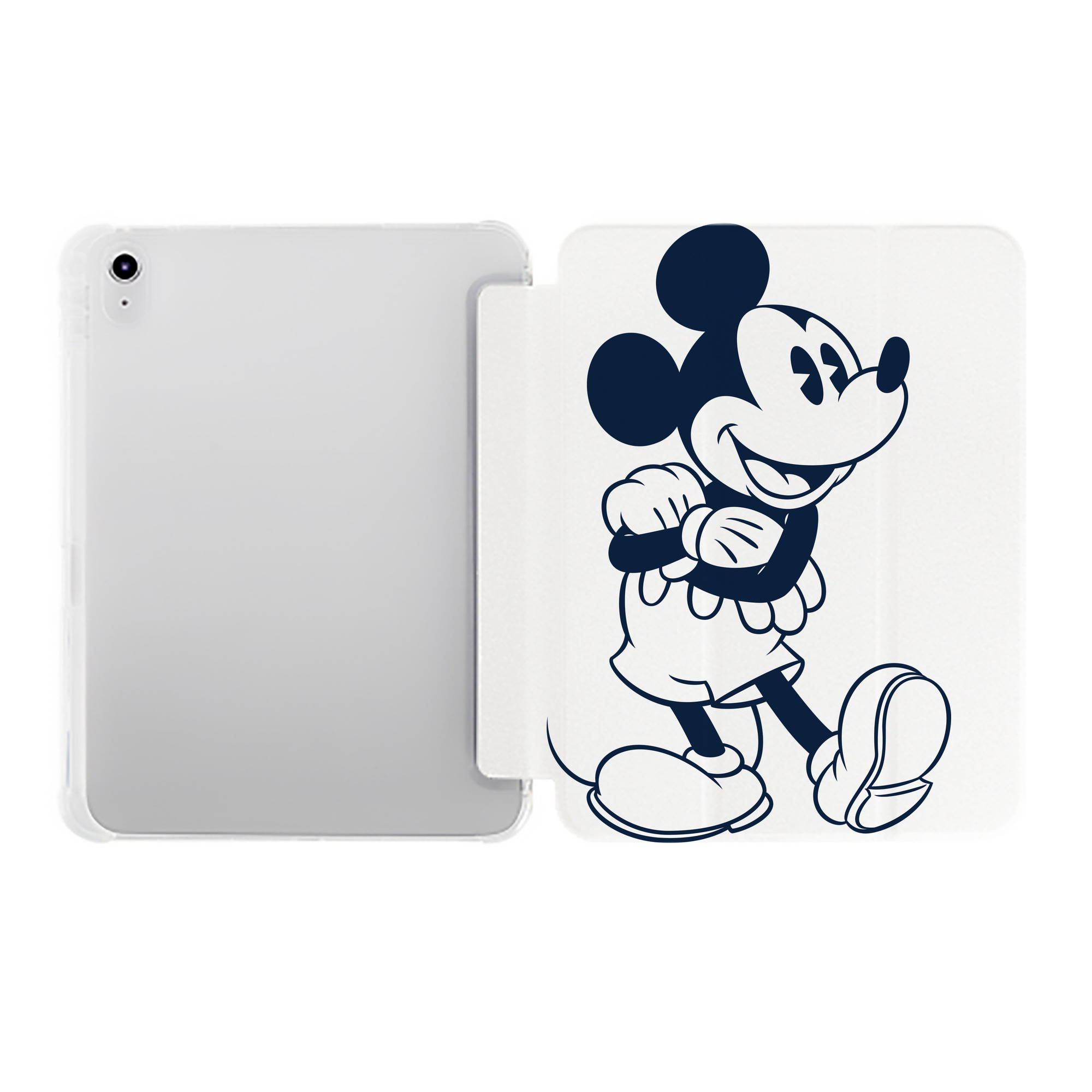（画像用） ミッキーマウス Mickey Mouse IPad ケース ペン収納付き 三つ折りスタンド PUレザー×シリコン 対応機種9.5/10.5/10.9インチ